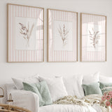 Elegant floral bundle wall art in blush pink and natural tones

