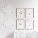 Pink and beige dried flower printables for girl’s nursery decor

