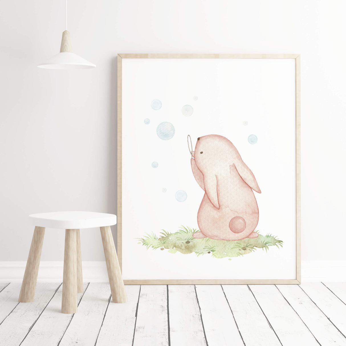Animals with Bubble Blowers Nursery Prints - Set of 3