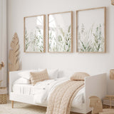 Set of 3 grass prints perfect for boho farmhouse living room decor

