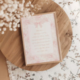 Chinoiserie floral nursery quote print in blush tones for baby girl room decor