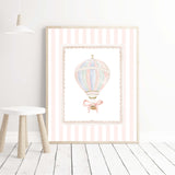 Set of 3 printable nursery wall art for girls featuring fairytale-themed elements



