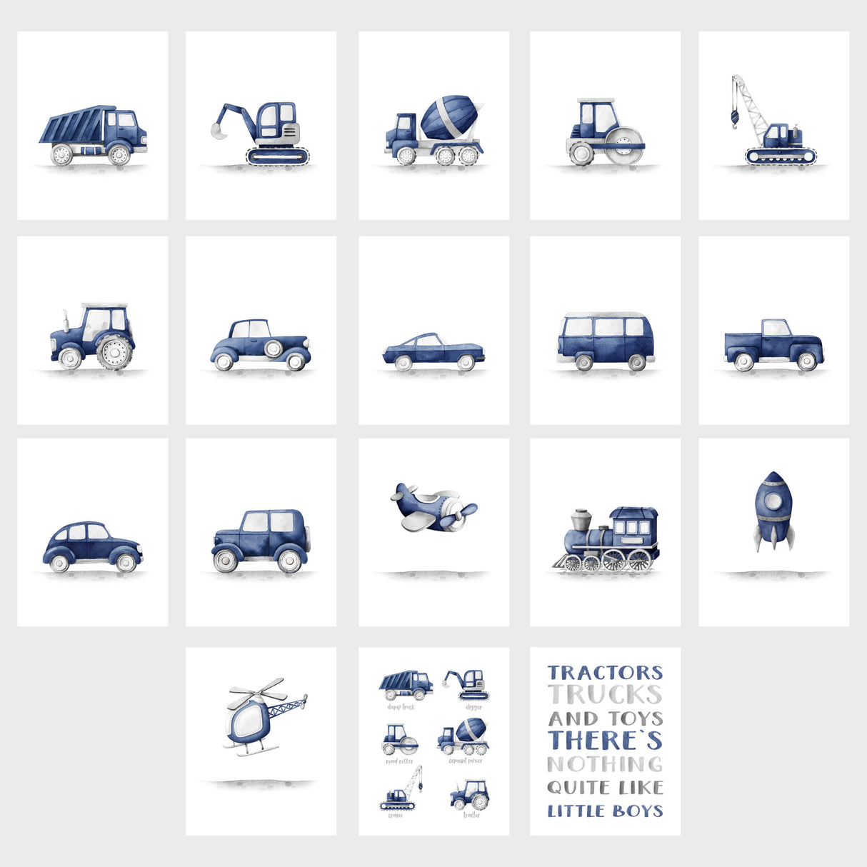 Boys transportation wall art printable for nursery and playroom