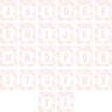 Pink coquette bow initial monogram poster printable for baby girl room