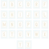 "Elegant turquoise beige nursery decor set with pastel stripes and complete A–Z initial letters"