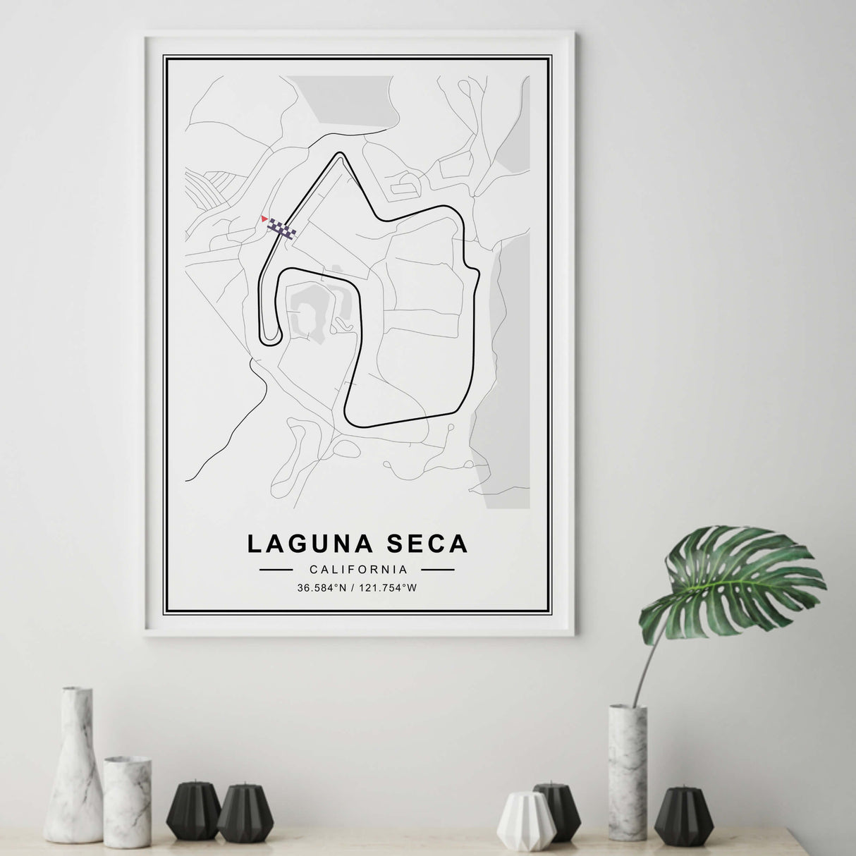 Raceway Laguna Seca motorsport circuit art printable ideal for any room decor, living room, garage, wall decor, office art and gift idea, man gift, father gift, birthday gift.