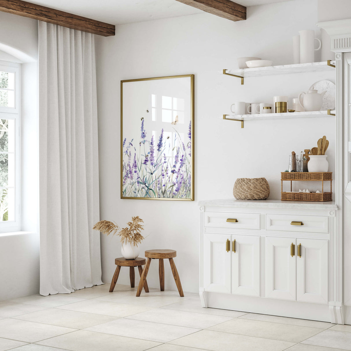 Lilac wildflower art prints perfect for modern and rustic homes

