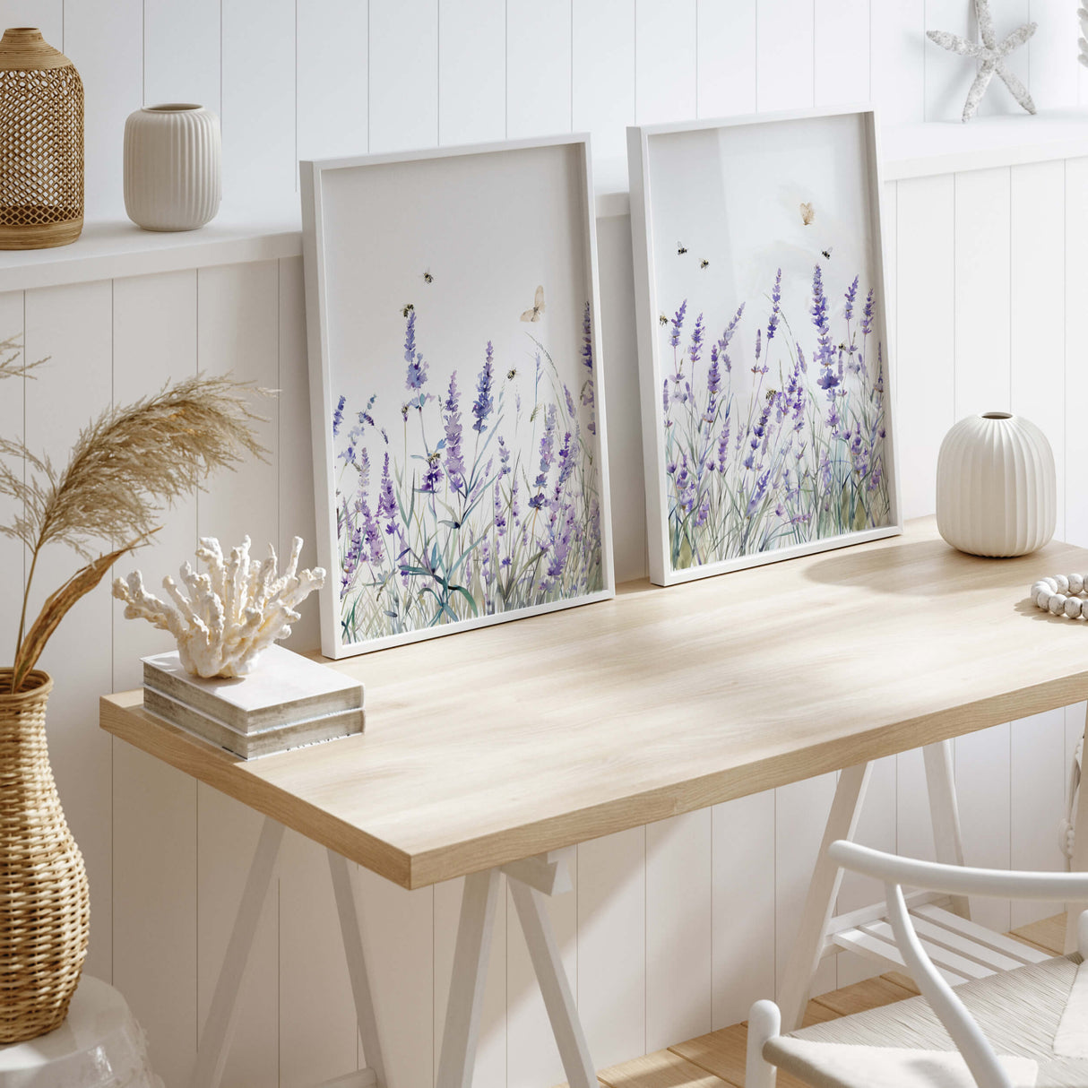 Botanical spring lavender printables for home or nursery decor


