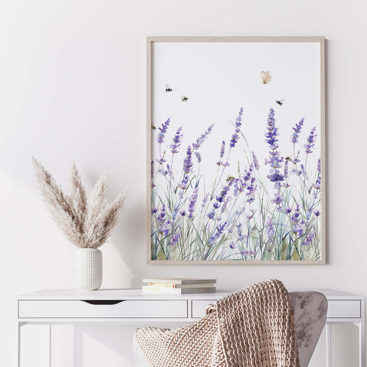 Set of three lavender posters for living room or bedroom wall

