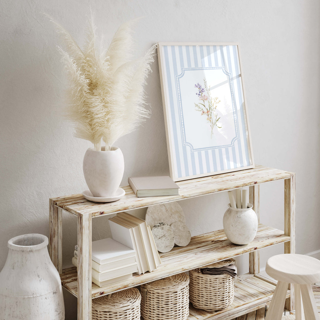 Cottagecore printable wall decor set with vintage-style wildflower bouquets

