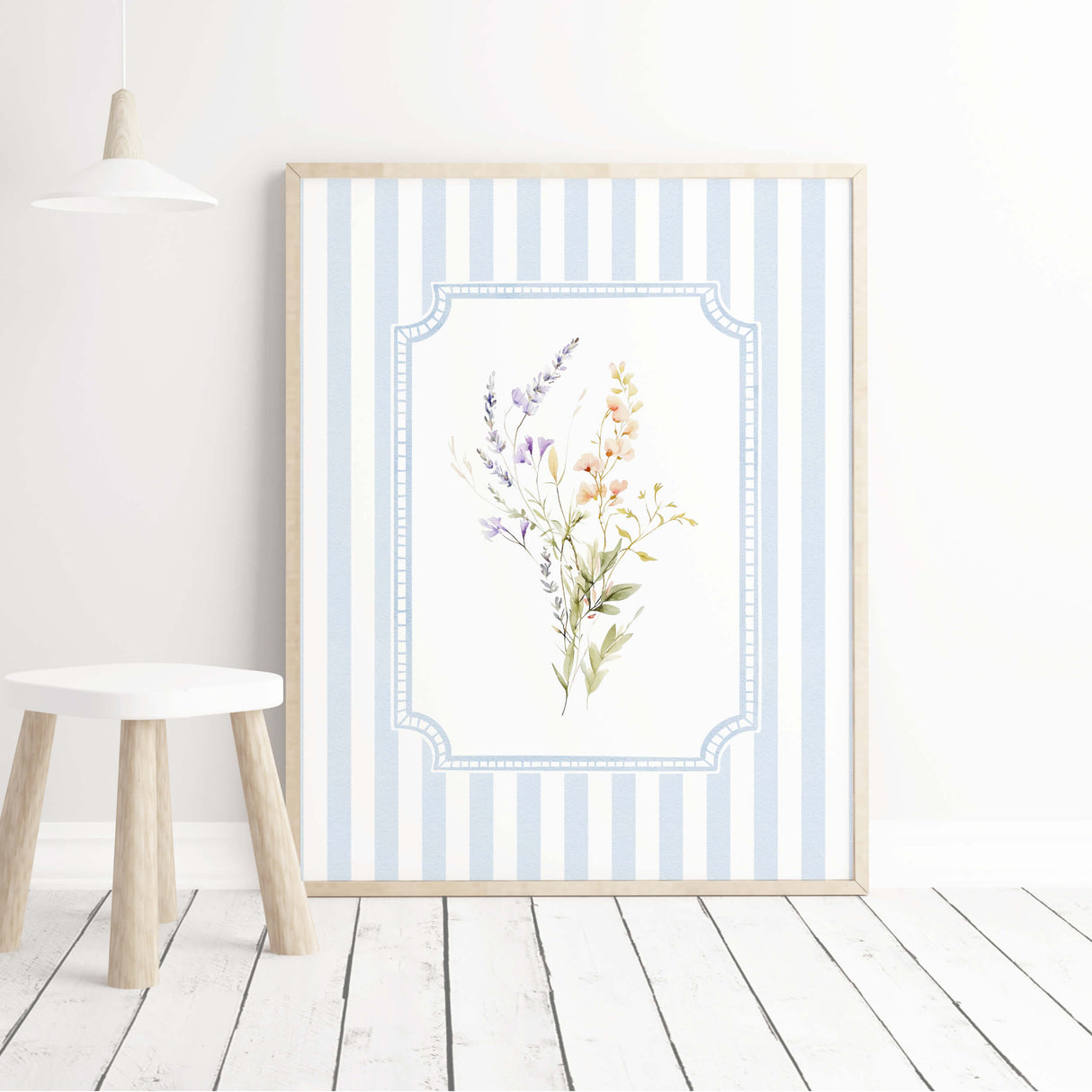 Digital flower wall decor bundle with romantic lavender yellow purple blossoms

