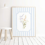 Digital flower wall decor bundle with romantic lavender yellow purple blossoms


