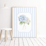 Printable hydrangea flower artwork for nursery or home decor set of 6.

