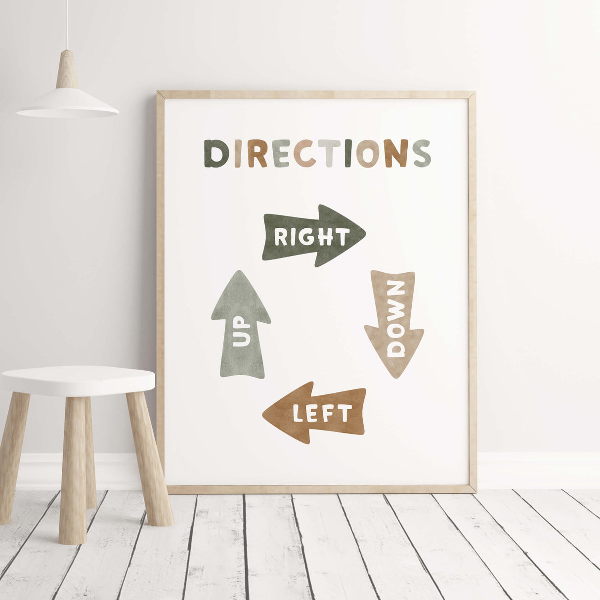 Directions Print - Neutral Colors - Educational