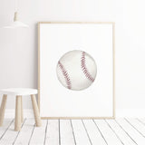 Sports Ball Nursery Prints with Soccer, Basketball and Baseball - Set of 3
