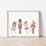Watercolor nutcracker printable for gender neutral christmas nursery decor.