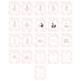 pink floral printable nursery wall art set ballerina swan and quotes digital art