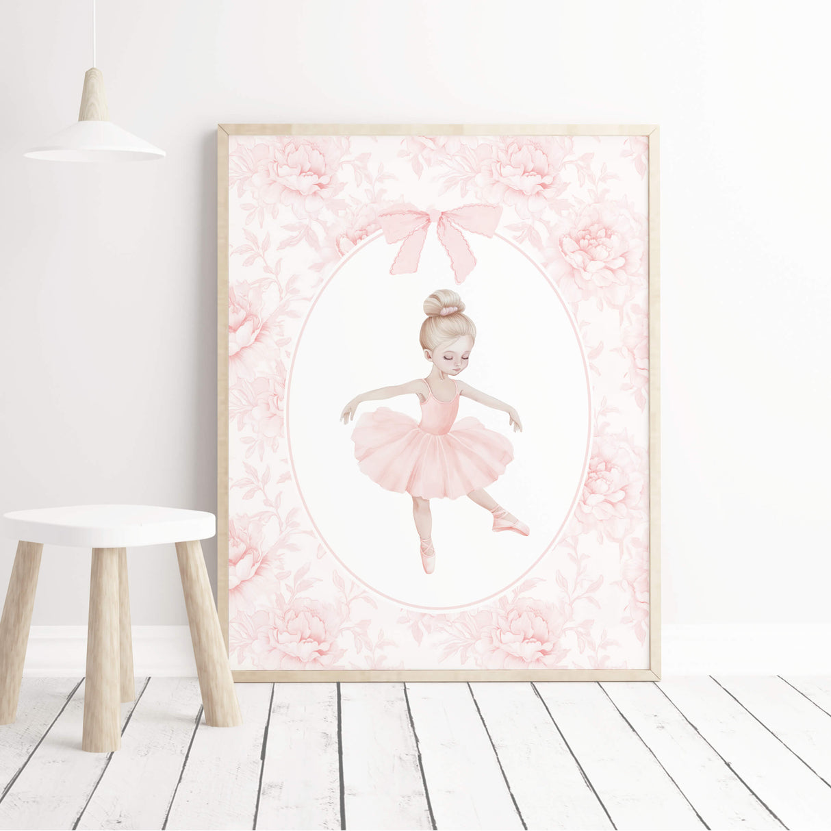 soft pink ballerina wall decor bundle with alphabet initial letters digital print set