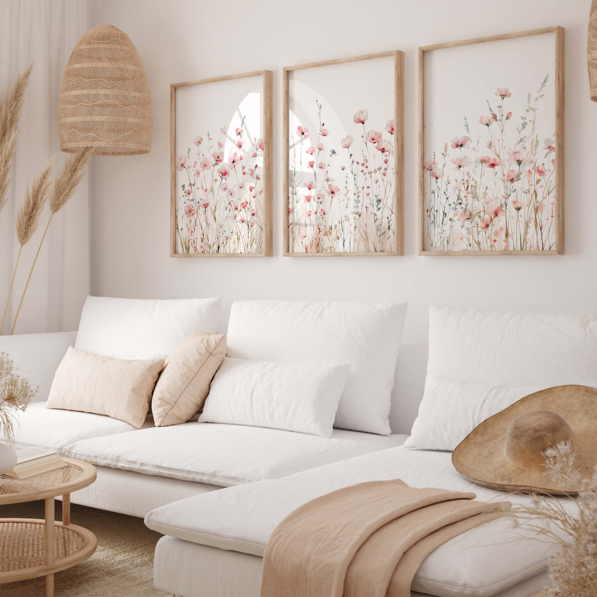 Light and airy botanical printables for serene bedroom style

