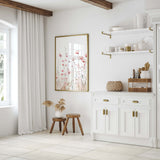 Minimalist wildflower posters in beige and pink tones for spring decor

