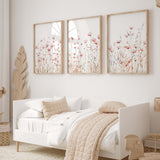 Blush floral triptych digital download for girls room or nursery

