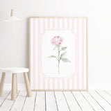 Pink roses printable botanical wall art set of floral digital prints cottage style decor