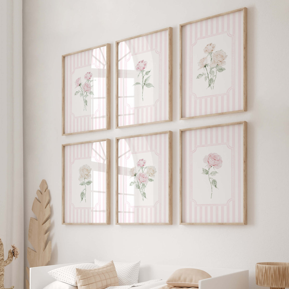 Romantic Cottagecore Pink Rose Printable Shabby Chic Floral Wall Decor ...