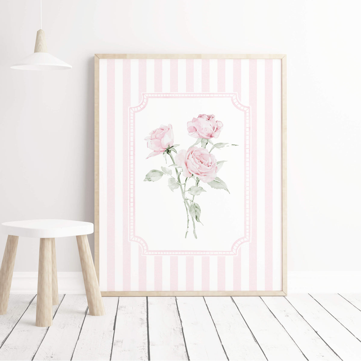 Romantic Cottagecore Pink Rose Printable Shabby Chic Floral Wall Decor ...