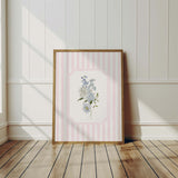 Pink and blue nursery decor digital download with watercolor flowers


