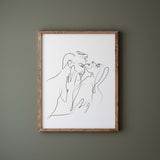 Black and white erotic print for elegant sage green home decor.