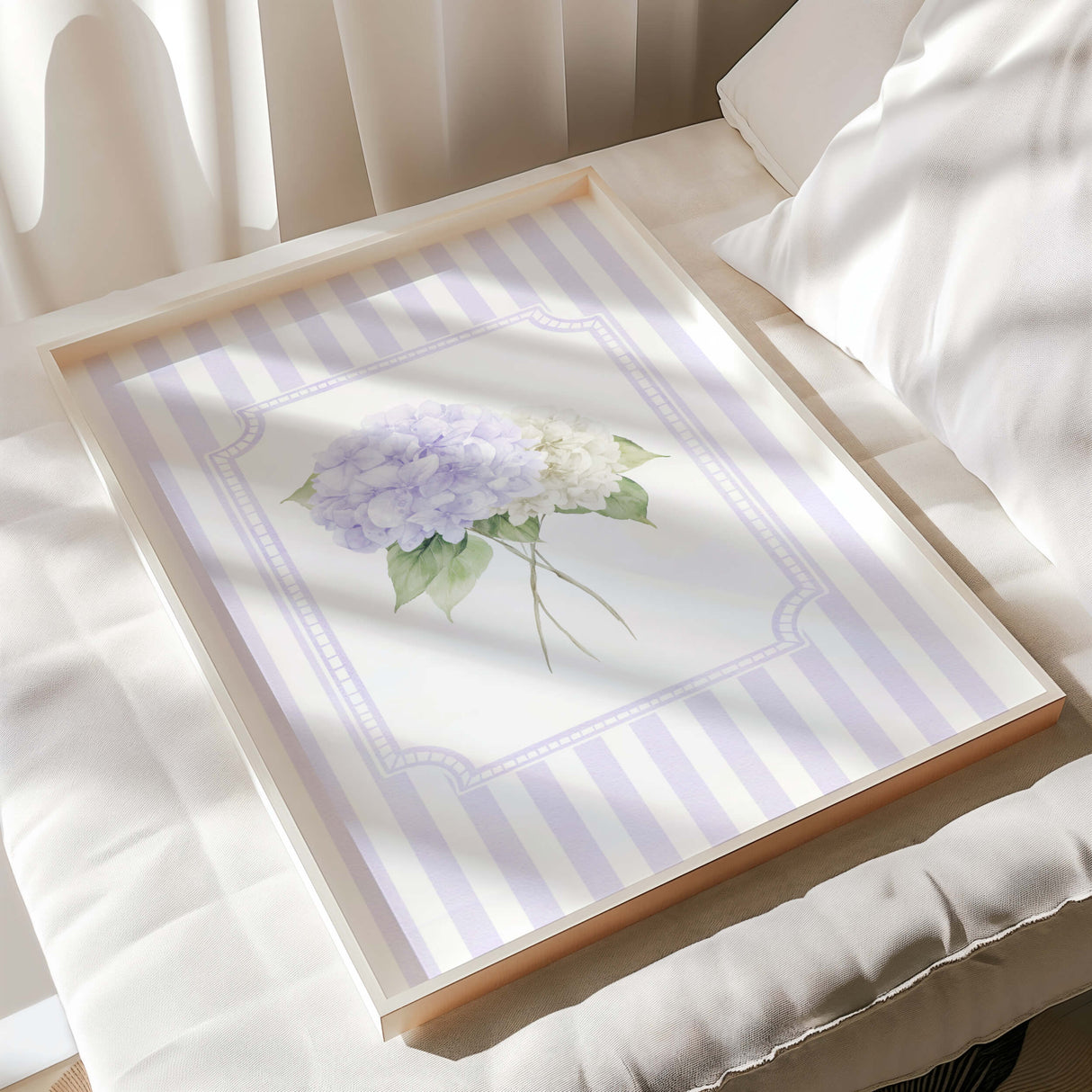 Lilac hydrangea watercolor artwork floral botanical prints digital set of 6