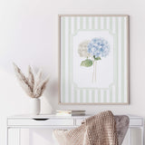 Botanical home decor digital download featuring pastel striped flower art

