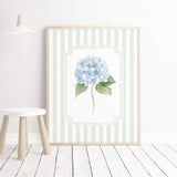 Hydrangea wall decor digital download for baby boy nursery or cottagecore room

