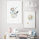 Set of 2 watercolor space nursery print for  boho nursery decor.