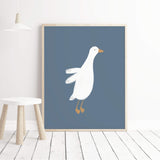 Funny goose print set with minimalist style for children’s bedroom wall

