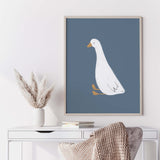 Digital download bundle of white goose wall art prints for boho or modern decor

