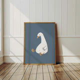 Abstract white goose wall decor set for modern home or farmhouse

