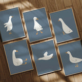 Goose illustration poster bundle perfect for animal-themed baby room

