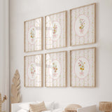 Cottagecore nursery wall art with wildflowers 