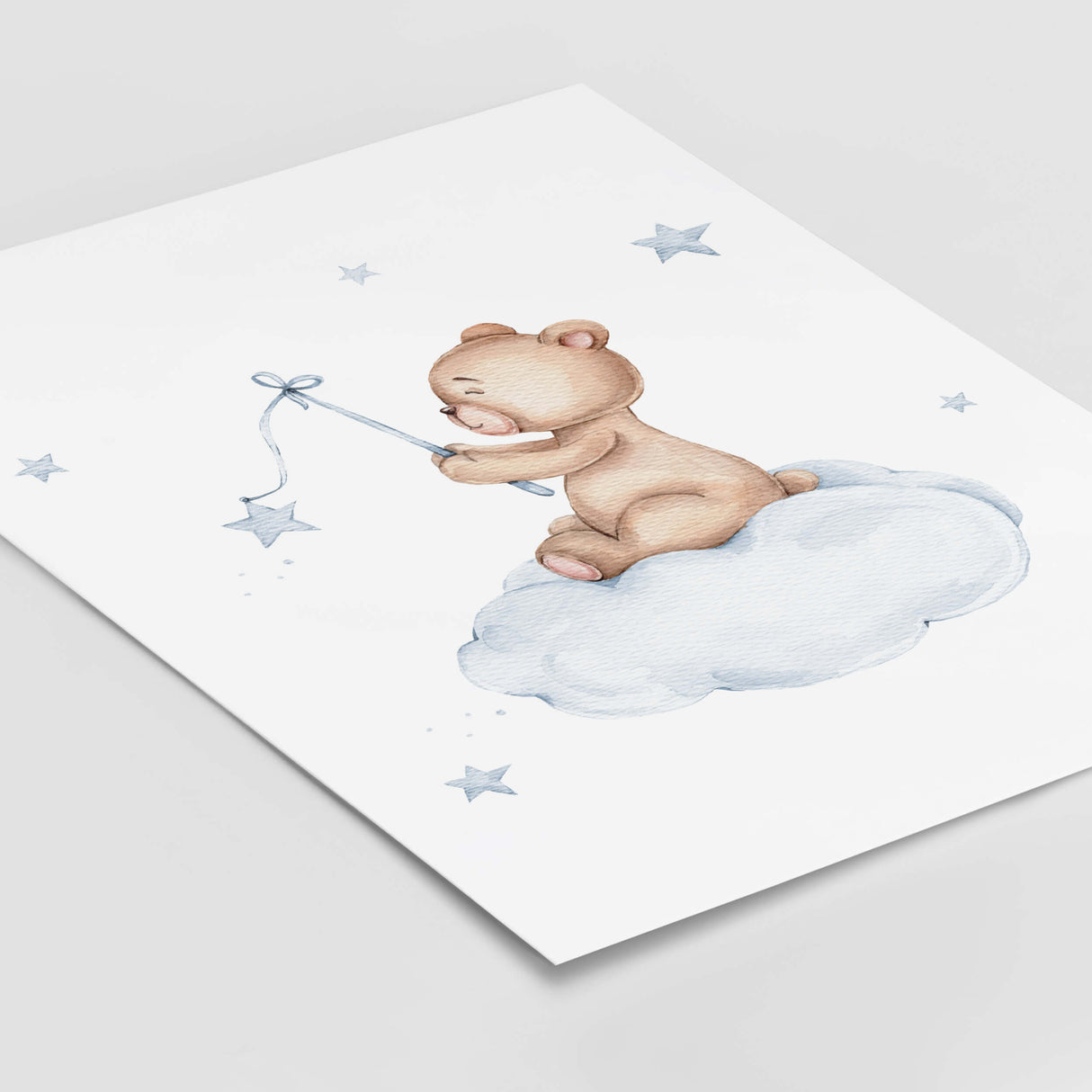 Teddy Bear Nursery Prints  - Light Blue - Set of 3