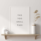 this to shall pass quote print for quote minimalist home decor