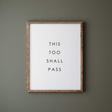 this to shall pass quote print for quote minimalist home decor