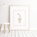 Silly Goose Nursery Print- Pink Yellow - Set of 7 - Cottagecore - Girl ...