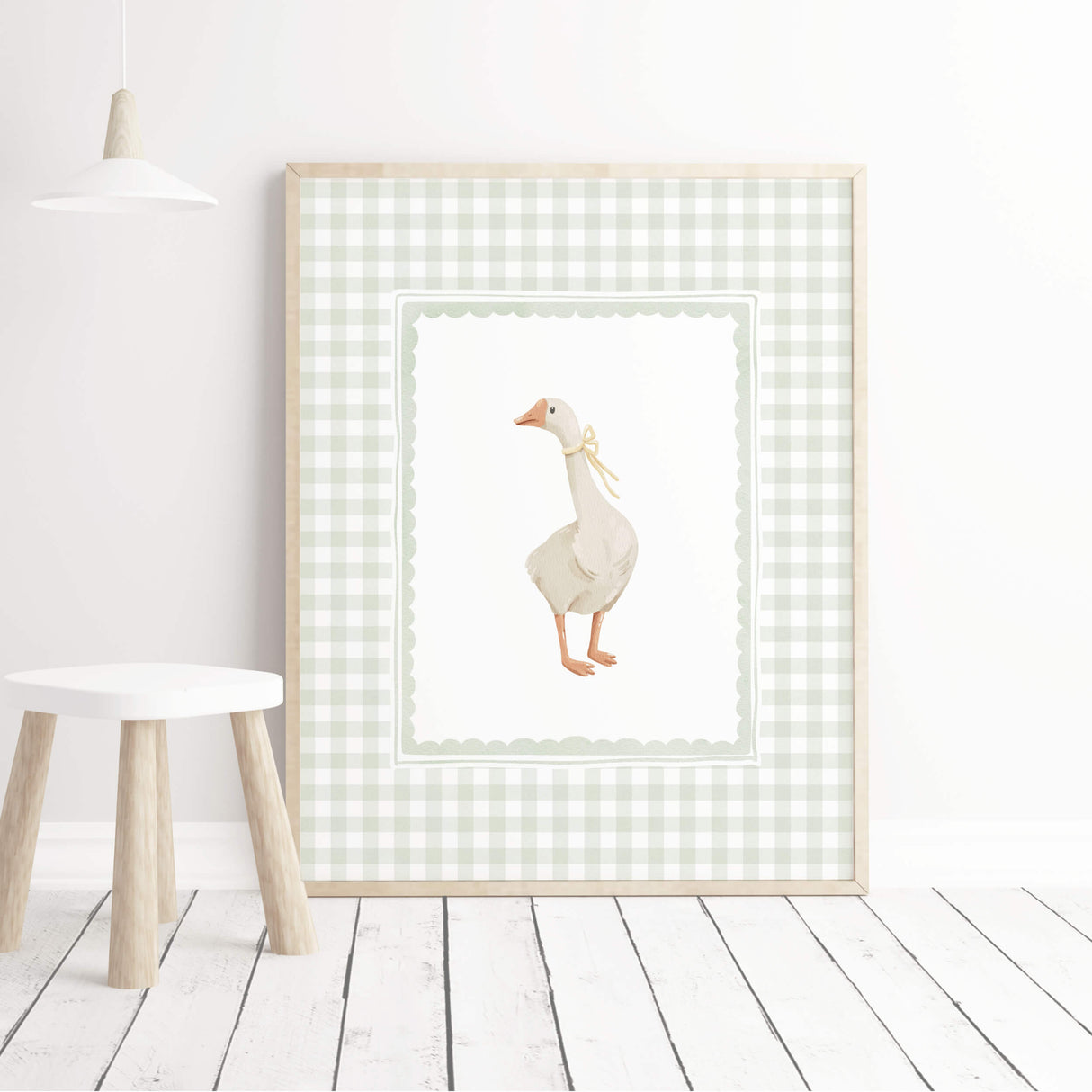 Printable baby room decor with vintage goose illustrations

