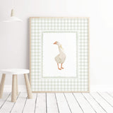 Printable baby room decor with vintage goose illustrations

