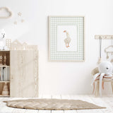 Digital download baby nursery prints with sage green geese

