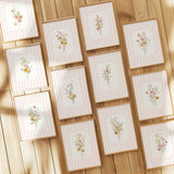 Wildflower floral pink striped wall art printable poster set girls room decor nursery printable bundle