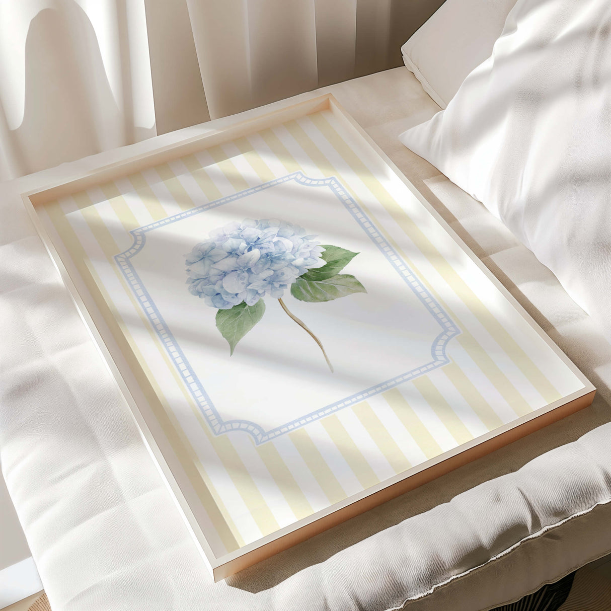 Neutral wall art hydrangea printable gallery set of 6 botanical flower illustrations