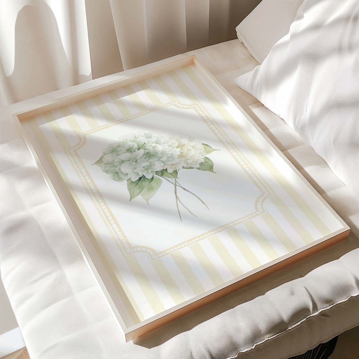 Modern botanical hydrangea digital prints for bedroom or nursery