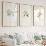 Yellow hydrangea wall art printable set of 6 botanical flower prints
